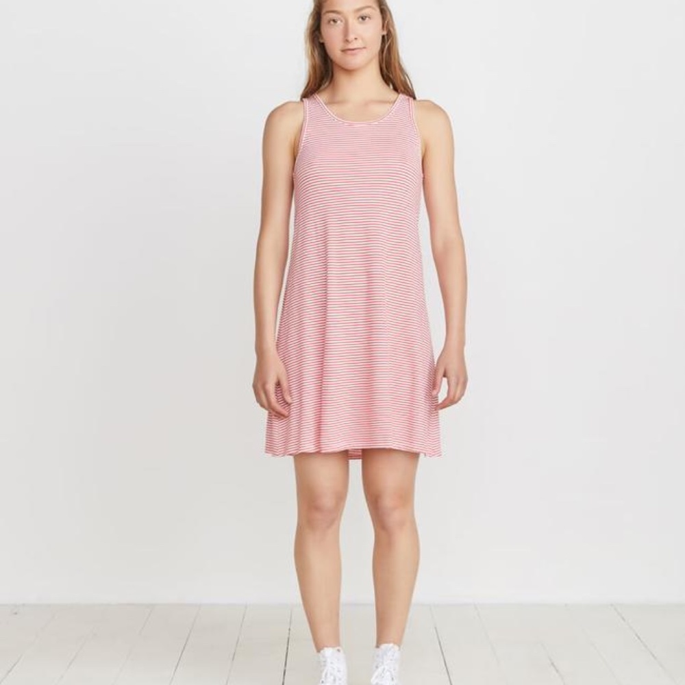 Marine Layer Alana Tank Dress -Cherry/White Stripe